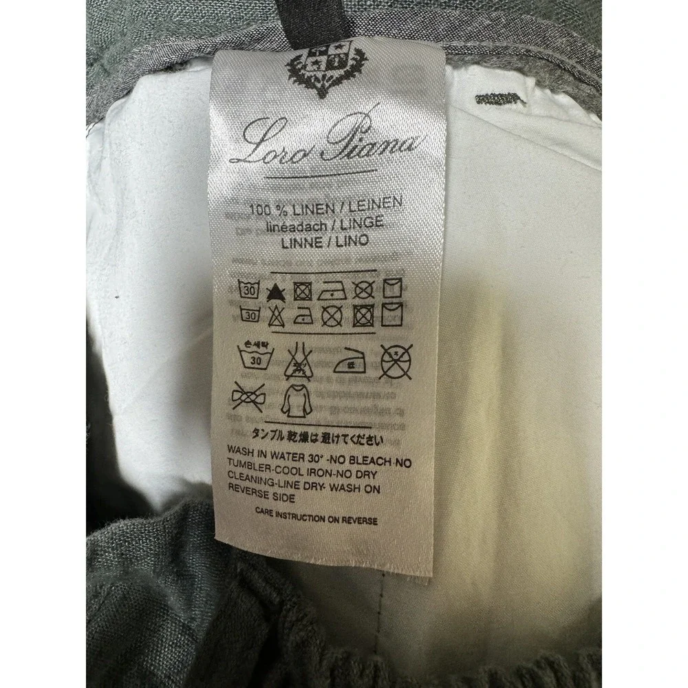 Loro Piana 100% Linen Pants Green Men's Size (IT 44) US 31‎ X 32